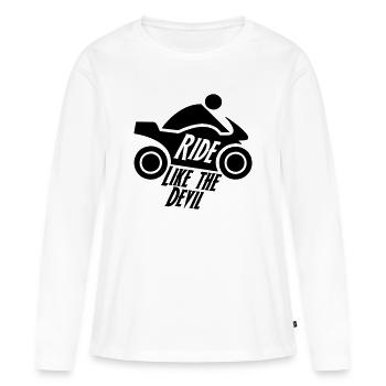 Biker Motorrad Motorradfahrer Bike Geschenk - Frauen Premium Bio Langarmshirt - Weiß - Vorne - Julia (174cm)