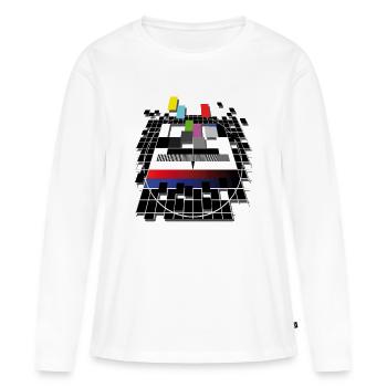 TV screen - T-shirt manches longues Premium bio Femme - blanc - Devant - Julia (174cm)