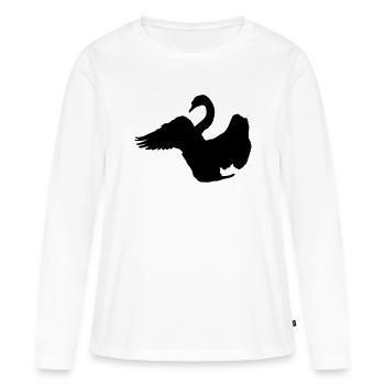 Schwan - Frauen Premium Bio Langarmshirt - Weiß - Vorne - Julia (174cm)