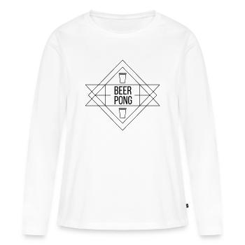 Beer Pong Crest - Frauen Premium Bio Langarmshirt - Weiß - Vorne - Julia (174cm)