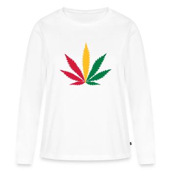 weed rasta - Women's Premium Organic Long Sleeve Shirt - white - Front - Julia (174cm)