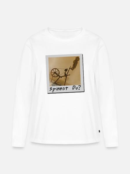 Spinnst Du? - Frauen Premium Bio Langarmshirt - Weiß
