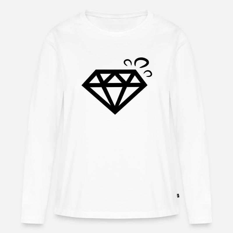 diamant diamond - Frauen Premium Bio Langarmshirt - Weiß