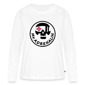 Mr. Adrenalin - Frauen Premium Bio Langarmshirt - Weiß - Vorne - Julia (174cm)