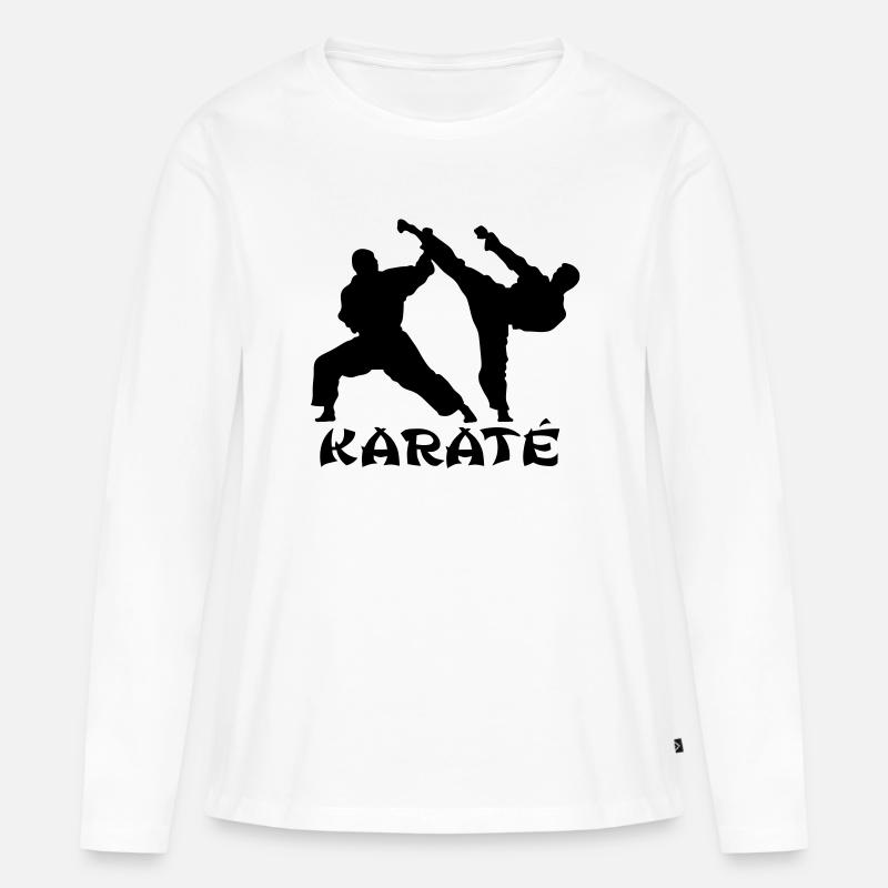 Karate - Frauen Premium Bio Langarmshirt - Weiß