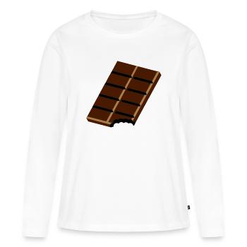 Eine Tafel Schokolade - Frauen Premium Bio Langarmshirt - Weiß - Vorne - Julia (174cm)