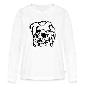 Joker Totenkopf - Frauen Premium Bio Langarmshirt - Weiß - Vorne - Julia (174cm)