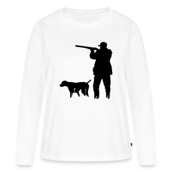 chasseur - T-shirt manches longues Premium bio Femme - blanc - Devant - Julia (174cm)