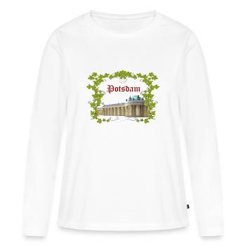 Potsdam - T-shirt manches longues Premium bio Femme - blanc - Devant - Julia (174cm)