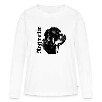 Rottweiler, tête de chien, combat de chien, propriétaire de chien, - T-shirt manches longues Premium bio Femme - blanc - Devant - Julia (174cm)