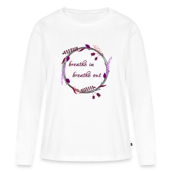 Se détendre - T-shirt manches longues Premium bio Femme - blanc - Devant - Julia (174cm)
