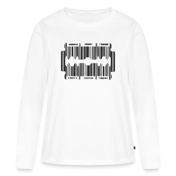 Razor blade with secret code - Women's Premium Organic Long Sleeve Shirt - white - Front - Julia (174cm)