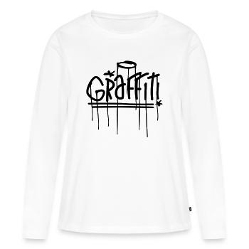 graffiti - T-shirt manches longues Premium bio Femme - blanc - Devant - Julia (174cm)