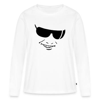 smile - Women's Premium Organic Long Sleeve Shirt - white - Front - Julia (174cm)