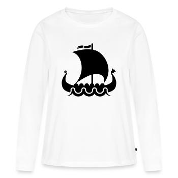 vikings viking - T-shirt manches longues Premium bio Femme - blanc - Devant - Julia (174cm)
