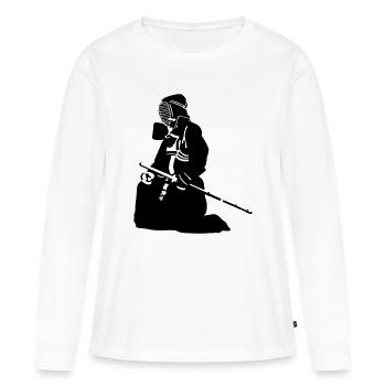 kendo - T-shirt manches longues Premium bio Femme - blanc - Devant - Julia (174cm)