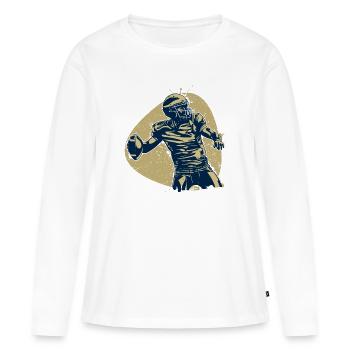 Quarterback Hero Champion de Football Américain Rétro - T-shirt manches longues Premium bio Femme - blanc - Devant - Julia (174cm)