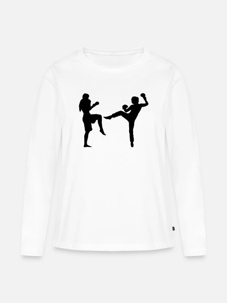 fight_girls - Frauen Premium Bio Langarmshirt - Weiß