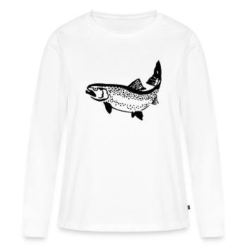 truite - T-shirt manches longues Premium bio Femme - blanc - Devant - Julia (174cm)