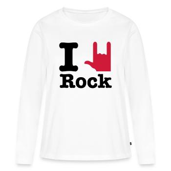 i love rock - I Love Rock - T-shirt manches longues Premium bio Femme - blanc - Devant - Julia (174cm)