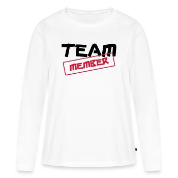 [ Team Member ] - T-shirt manches longues Premium bio Femme - blanc - Devant - Julia (174cm)