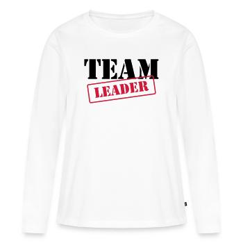 [ Team Leader ] - T-shirt manches longues Premium bio Femme - blanc - Devant - Julia (174cm)