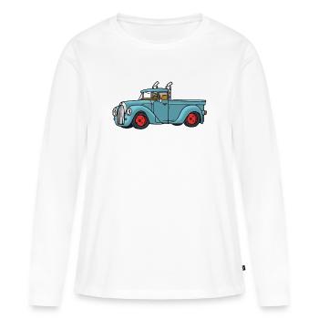 Prendre - T-shirt manches longues Premium bio Femme - blanc - Devant - Julia (174cm)