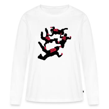 skydive - Frauen Premium Bio Langarmshirt - Weiß - Vorne - Julia (174cm)