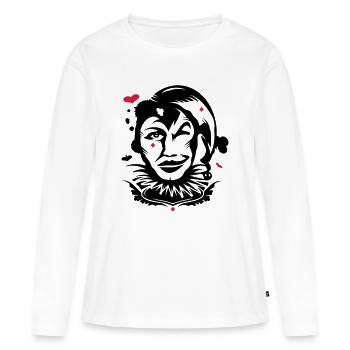 Spielkarte Joker - Frauen Premium Bio Langarmshirt - Weiß - Vorne - Julia (174cm)