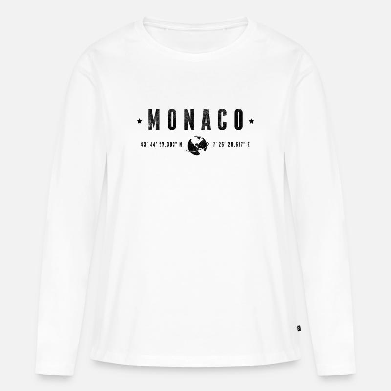 Monaco - Frauen Premium Bio Langarmshirt - Weiß