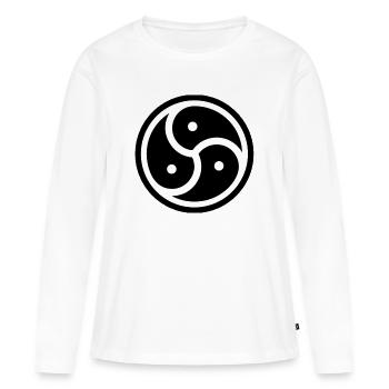 triskele - T-shirt manches longues Premium bio Femme - blanc - Devant - Julia (174cm)