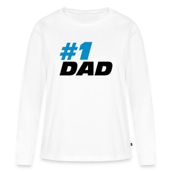 #1 Dad - T-shirt manches longues Premium bio Femme - blanc - Devant - Julia (174cm)