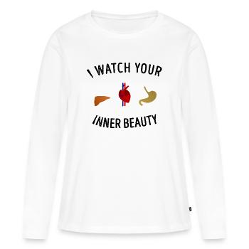Aerzte Interne Beauté Médecine Chirurgien cadeau - T-shirt manches longues Premium bio Femme - blanc - Devant - Julia (174cm)
