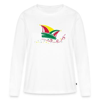 Carnival, jester cap, streamers - Women's Premium Organic Long Sleeve Shirt - white - Front - Julia (174cm)