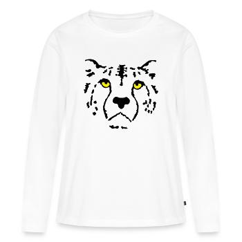 guépard - T-shirt manches longues Premium bio Femme - blanc - Devant - Julia (174cm)