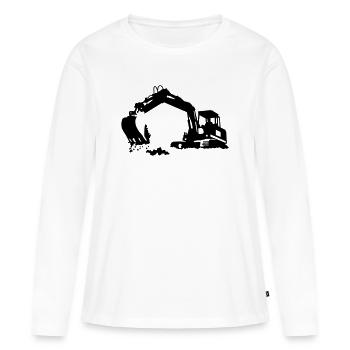 Bagger - Frauen Premium Bio Langarmshirt - Weiß - Vorne - Julia (174cm)