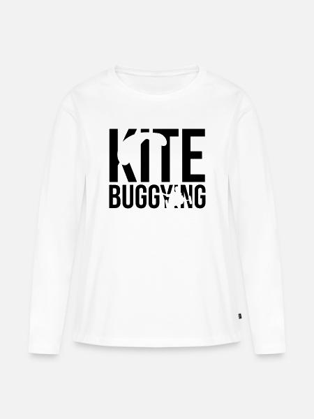 kitebuggying - Frauen Premium Bio Langarmshirt - Weiß