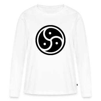 bdsm bondage fétiche latex symbole maîtresse domine - T-shirt manches longues Premium bio Femme - blanc - Devant - Julia (174cm)