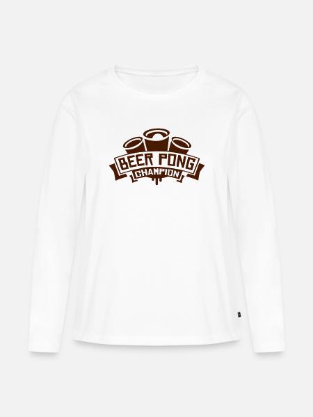 Beer Pong - Beerpong - Bier Pong - Frauen Premium Bio Langarmshirt - Weiß