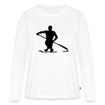 canoë - T-shirt manches longues Premium bio Femme - blanc - Devant - Julia (174cm)