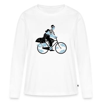 Transport Douceur - T-shirt manches longues Premium bio Femme - blanc - Devant - Julia (174cm)