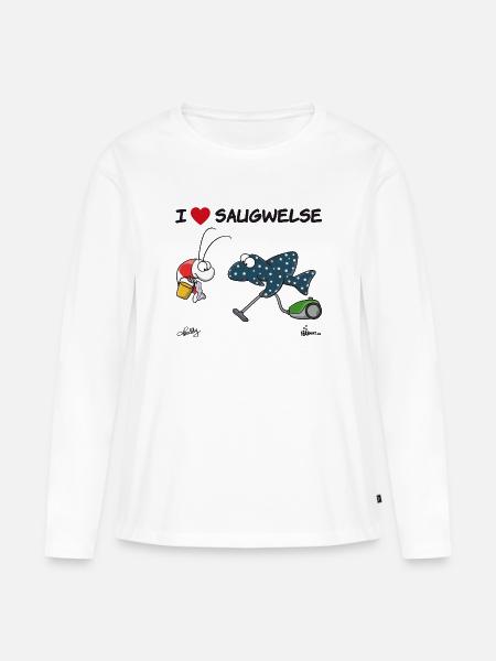 Saugwels - Frauen Premium Bio Langarmshirt - Weiß