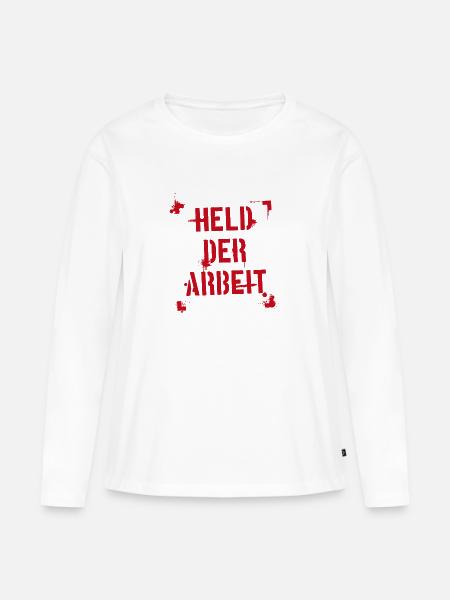 Held der Arbeit - rot - Frauen Premium Bio Langarmshirt - Weiß