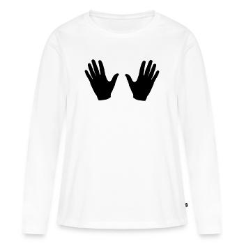 Hands - Women's Premium Organic Long Sleeve Shirt - white - Front - Julia (174cm)