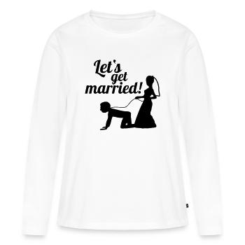 Permet de se marier célibataire adieu - T-shirt manches longues Premium bio Femme - blanc - Devant - Julia (174cm)