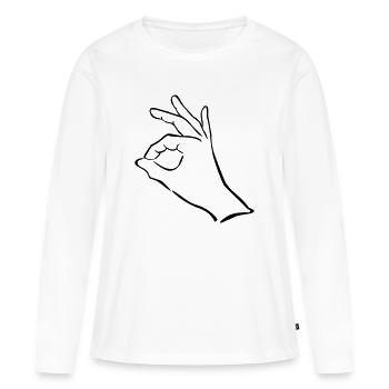 main - T-shirt manches longues Premium bio Femme - blanc - Devant - Julia (174cm)