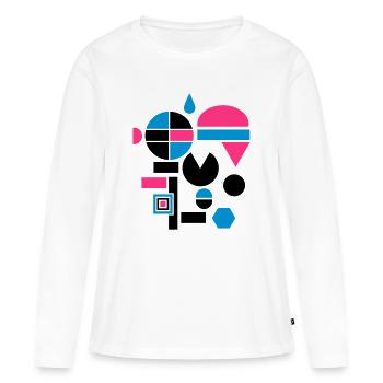 verschiedene Formen - Frauen Premium Bio Langarmshirt - Weiß - Vorne - Julia (174cm)