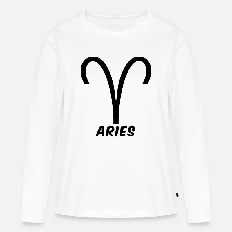 Widder Sternzeichen Widder Widder Horoskop - Frauen Premium Bio Langarmshirt - Weiß