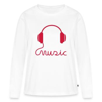 kopfhoerer musik musiker - Frauen Premium Bio Langarmshirt - Weiß - Vorne - Julia (174cm)
