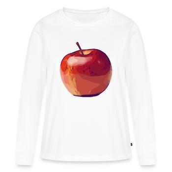 Farbapfel Aquarellkunst - Frauen Premium Bio Langarmshirt - Weiß - Vorne - Julia (174cm)